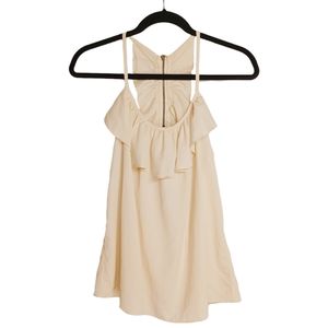 SIS SIS Cream Ruffle Racerback Sleeveless Lightweight Top Small